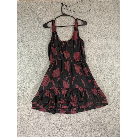 Anthropologie Ecote Beaded Tapestry Dress Red Black Floral Embellished - Picture 11 of 13
